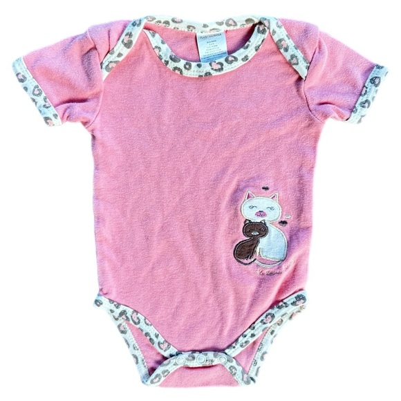 Tiny Details 3-6 Month Girls 2PC Outfit - Snap Onesie & Ruffle Pants - Picture 2 of 5